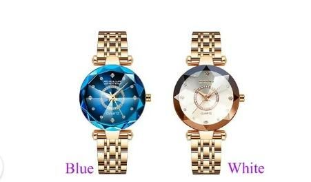 Diamond Shape Multicolor Dial Watch with Rose Gold Strap – Women & Girls